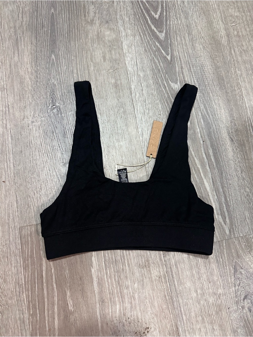 SKIMS Black Soft Scoop Neck Bralette - Women Intimates & Sleepwear